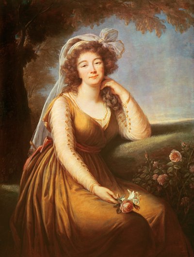 バラを手にしたコンテスデュバリー 作： Elisabeth Louise Vigee Lebrun